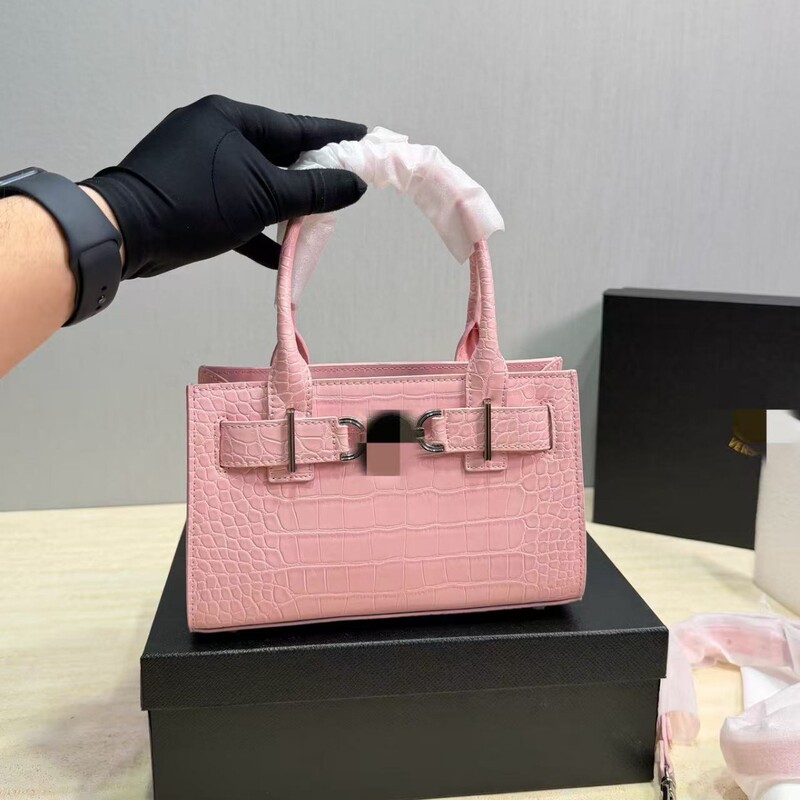 Simple and Stylish Crocodile Pattern Leopard Print Handbag Kelly Bag Pu Vintage Shoulder Crossbody Shopping Bag for Women