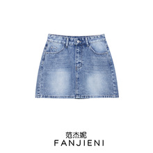 ZR外贸批发 欧美风女装 时尚百搭高腰显瘦牛仔半身裙短裙1889069