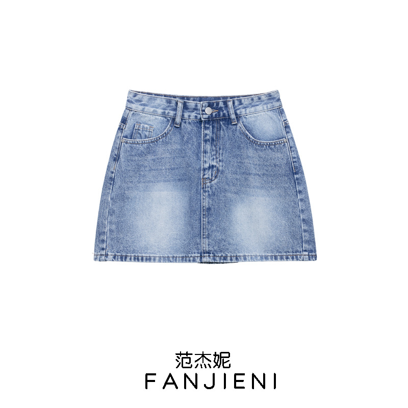 ZR外贸批发 欧美风女装 时尚百搭高腰显瘦牛仔半身裙短裙1889069