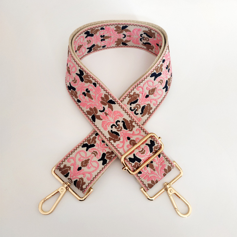 Travel Occasion Polyester cotton Material New Thick Color Ethnic Style Jacquard Wide Shoulder Strap Single Shoulder Crossbody Women Bag Accessories Long Strap Replacement Bag Strap