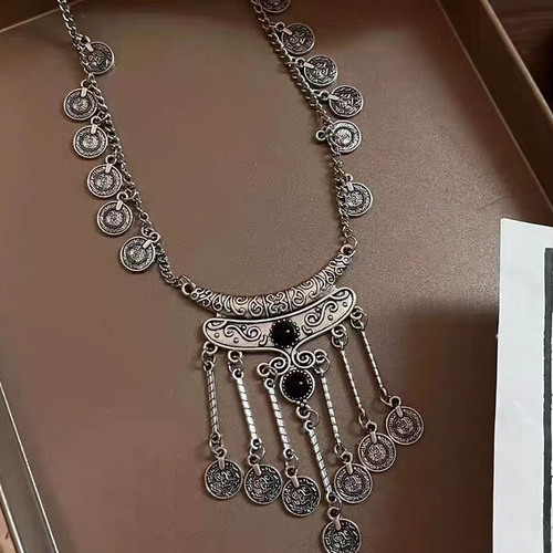Bohemian Tibetan Style Vintage Tassel Necklace Women's Exotic Accessories Ethnic Style Retro Miao Tribe Necklaces Jewelry