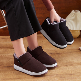 Elderly Non-slip Winter Cotton Slippers with Heel Women's Warm Thick-soled Cotton Shoes Home All-inclusive Heel Middle-aged and Elderly Zhang Xiaoyue