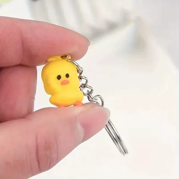 Cross-Border Cartoon Little Yellow Duck Keychain Bee Pendant Party Birthday Kindergarten Activity Reward Small Gift