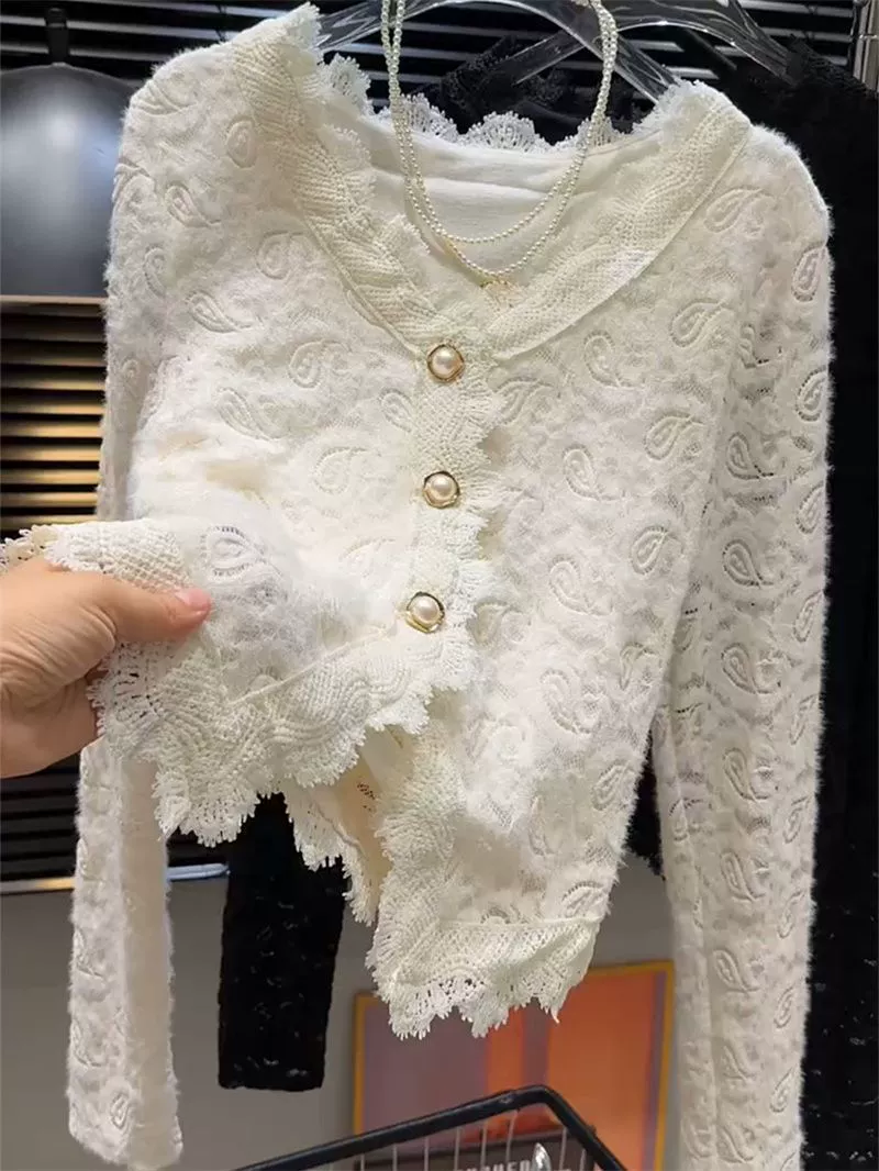 Крючок с ажурным плюшевым толстым кружевной рубашкой