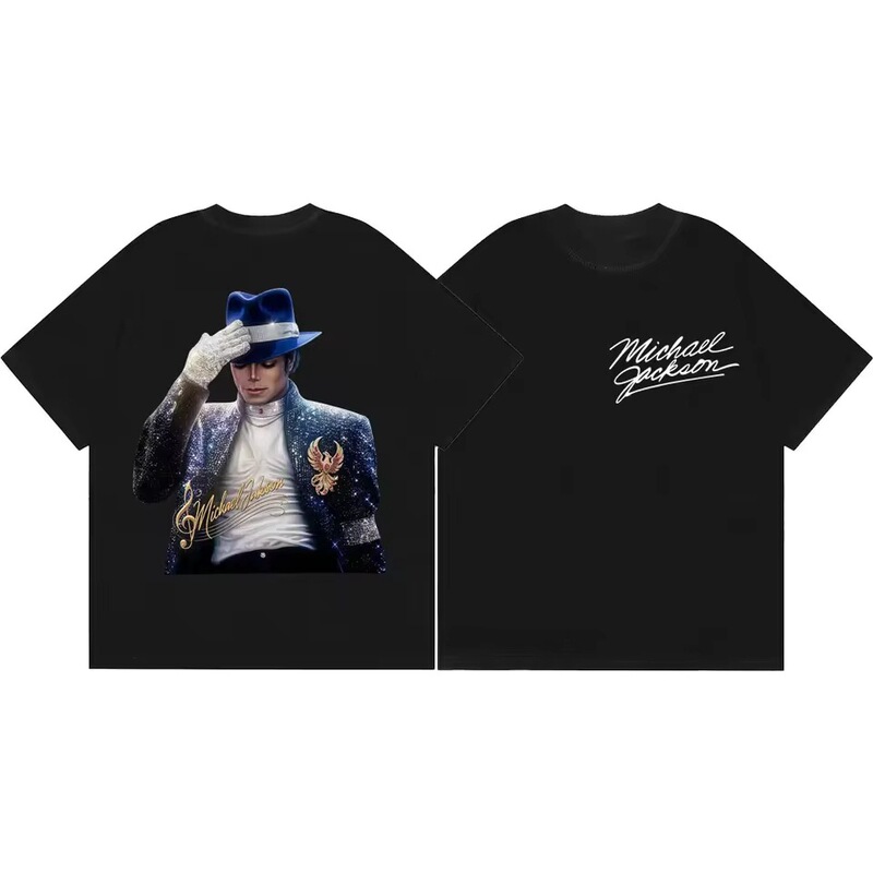 Pure Cotton T-Shirt with Michael Jackson Graphic Design, Unisex Clothing, Rock Fashion T-Shirt Pure Cotton T-Shirt with Michael Jackson Graphic Design, Unisex Clothing, Rock Fashion T-Shirt
