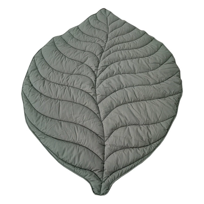 Декоративный скандинавский хлопковый плед с узором в виде листьев, стеганый коврик для детей, хлопковый плед для ползания, стеганый хлопково-льняной плед для дивана, игровой коврик