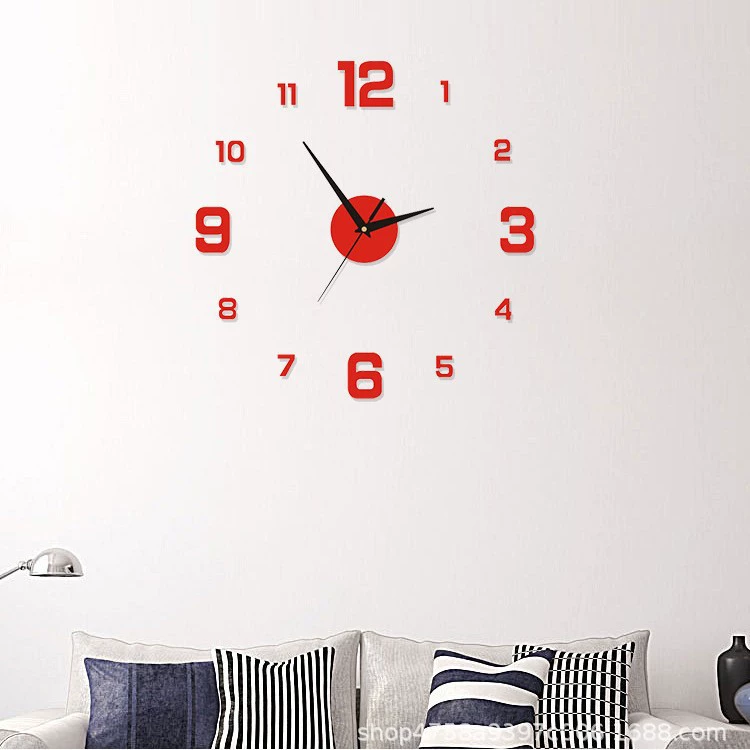 Creative black three dimensional decorations for living room, watch on wall, simple and elegant design, European style