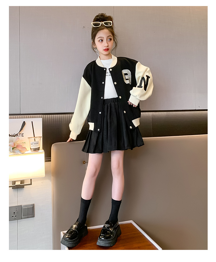 Girls' Set 2023 New Korean Spring and Autumn Edition Mid size Children's Internet Red Fashionable_voghion.com