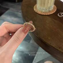 素圈戒指女款高级感闪亮轻奢小众设计精致气质波光粼粼指环可调节