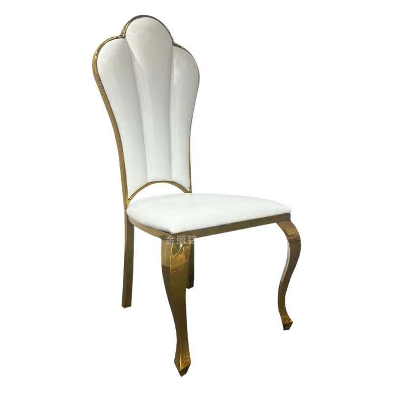Comercio de exportación de acero inoxidable silla de comedor silla de sala de estar de metal de acero inoxidable silla de comedor respaldo italiano silla de flor de ciruelo