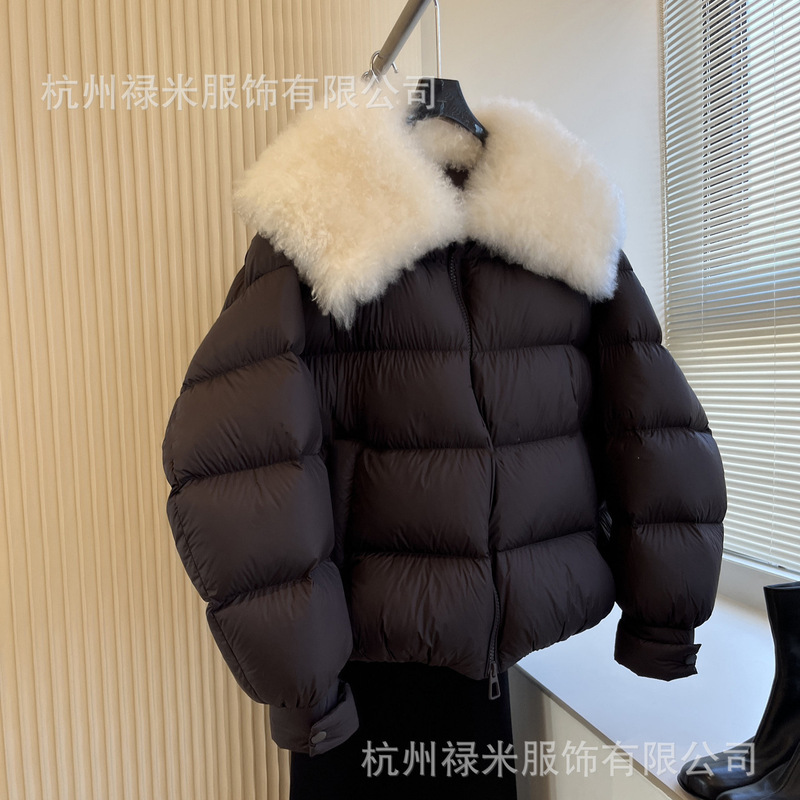 Cute and Soft Clothing, Thick and Warm White Cashmere, Fur Collar Goose down Jacket, One-Piece down Coat, Dropshipping Available Cute and Soft Clothing, Thick and Warm White Cashmere, Fur Collar Goose down Jacket, One-Piece down Coat, Dropshipping Available