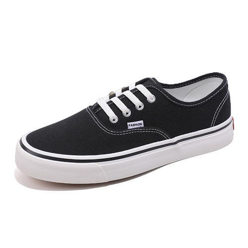 Spring new men's low-cut canvas shoes, trendy and versatile white shoes, Korean style breathable student sneakers for men and women