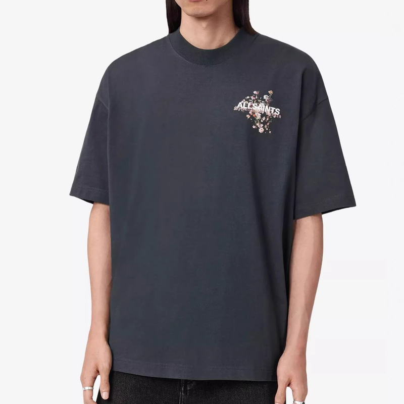 Allsaints 26 New Summer Product Floral Print Sheep Head Short-Sleeved T-Shirt Simple Loose Men's Top Allsaints 26 New Summer Product Floral Print Sheep Head Short-Sleeved T-Shirt Simple Loose Men's Top