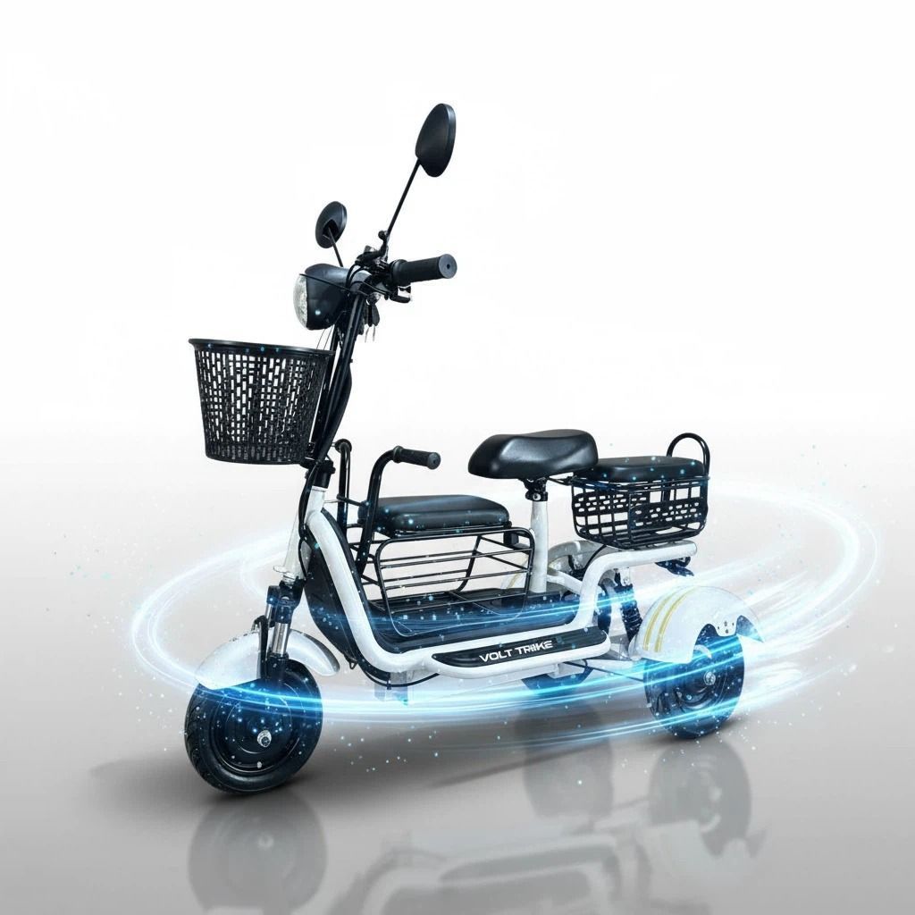 Lightweight foldable electric tricycle suitable for home shopping, elderly transportation, and picking up and dropping off children