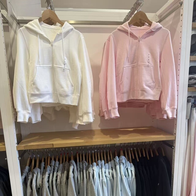 Spring Women's Casual Sports Sweatshirt Zipper Solid Color Hooded Jacket Long-Sleeved Top 484236 Loose Fit