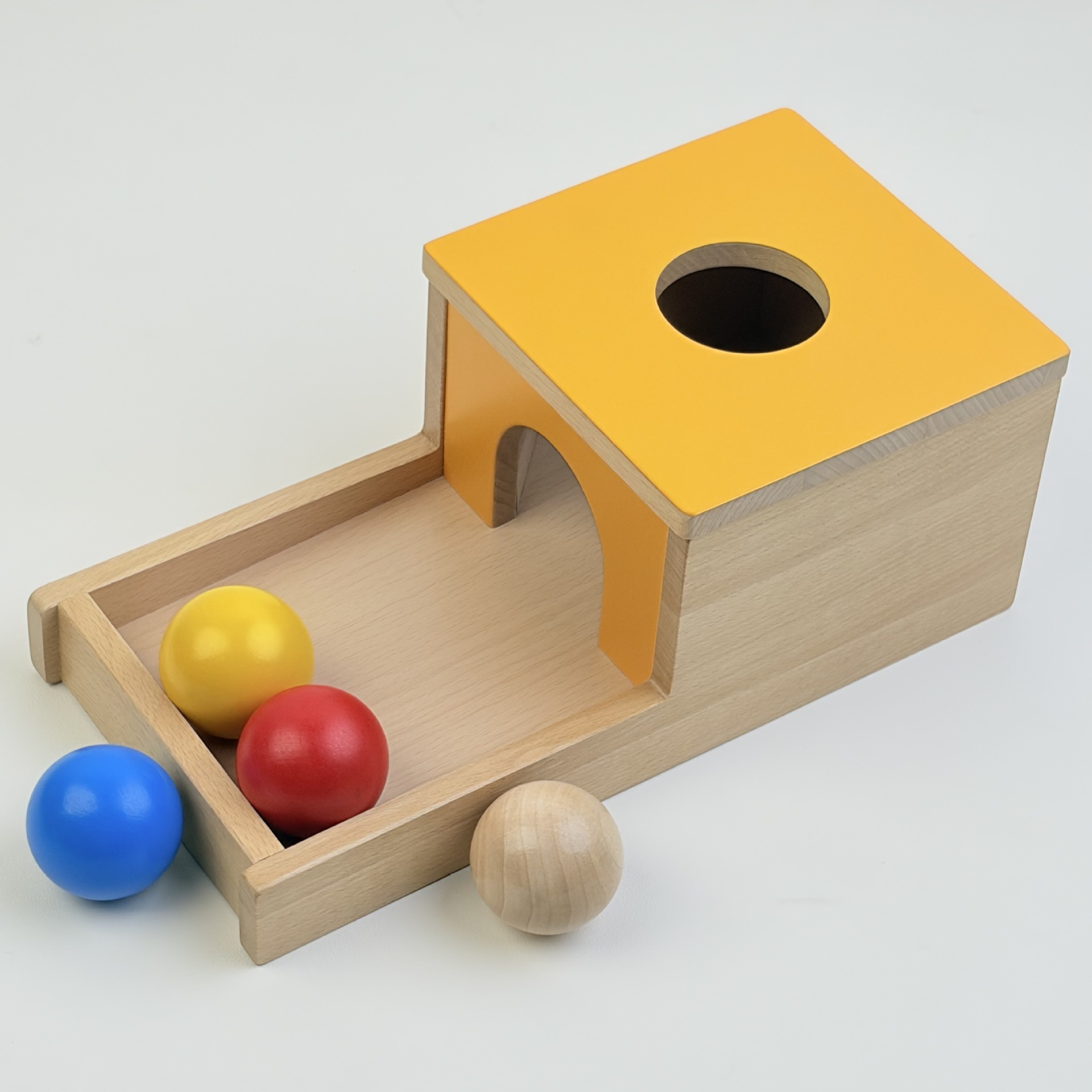 Montessori teaching aids 0-3 years old beech textile drum toys for infants and young children Montessori cognitive box early education puzzle