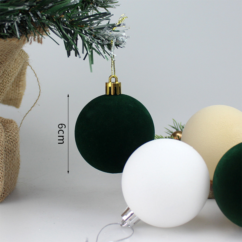Transfronterizos Hot Sale Bolas de Navidad Colgante Bolas de Navidad 6cm / 36pcs Bolas de flocado de plástico Colgante de árbol de Navidad image 4