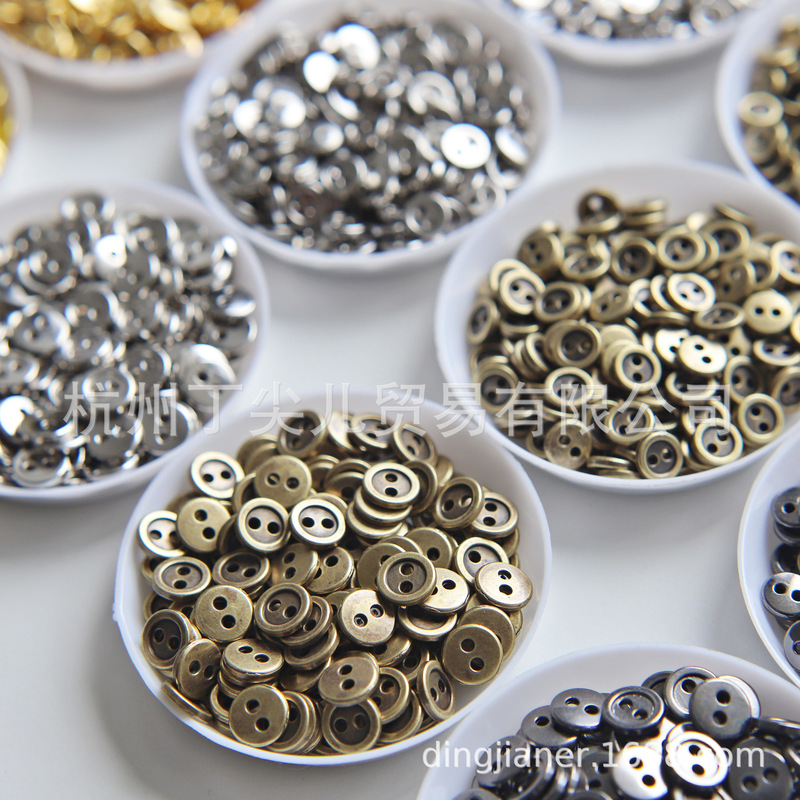 6mm 7mm 8mm Mini Metal Two-Eye Button Labubu Doll Bjd Doll Clothes Pig Nose Button Button