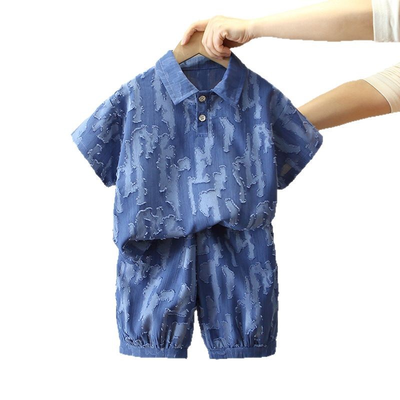 8079 Traje de verano para niños Ropa para niños 2025 Nuevo niño hermoso traje de dos piezas Casual de verano delgado Trendy