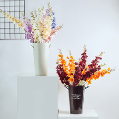 新2叉飛燕草仿真花 客廳軟裝風信子絹花禮堂紫羅蘭假花批發零售