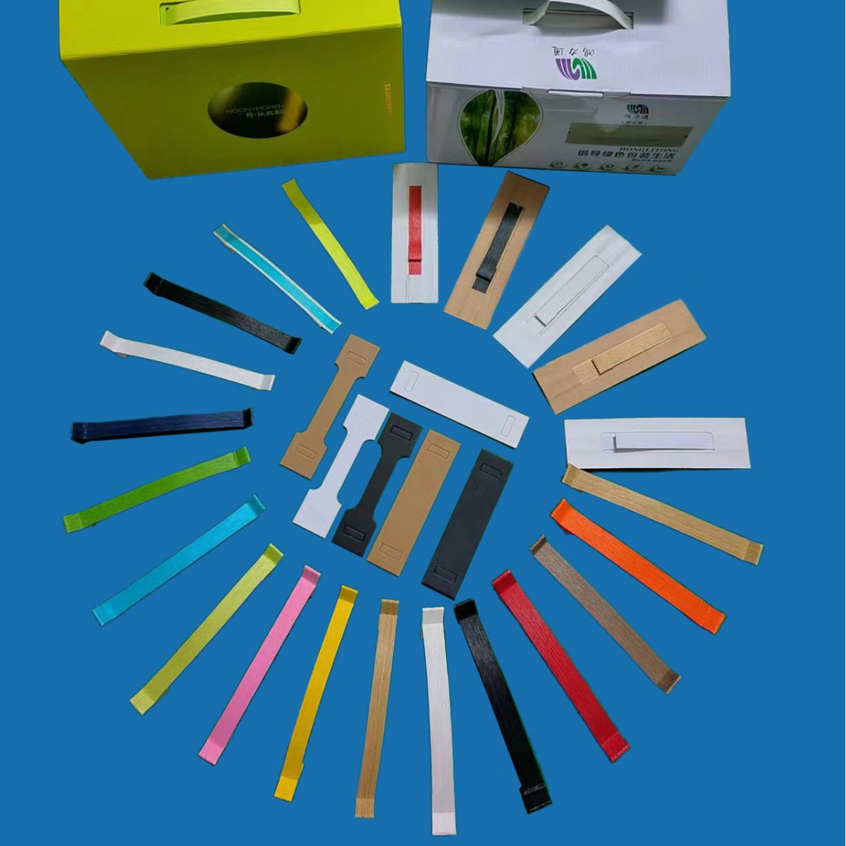 厂家直供纸箱手提包装箱彩盒纸排扁绳10股12股排绳纸提手纸质提手