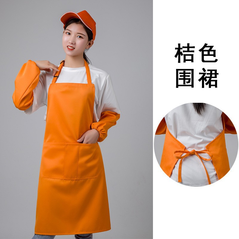 Venta al por mayor impermeable a prueba de aceite restaurante moda cintura lienzo algodón procesamiento LOGO impresión delantal