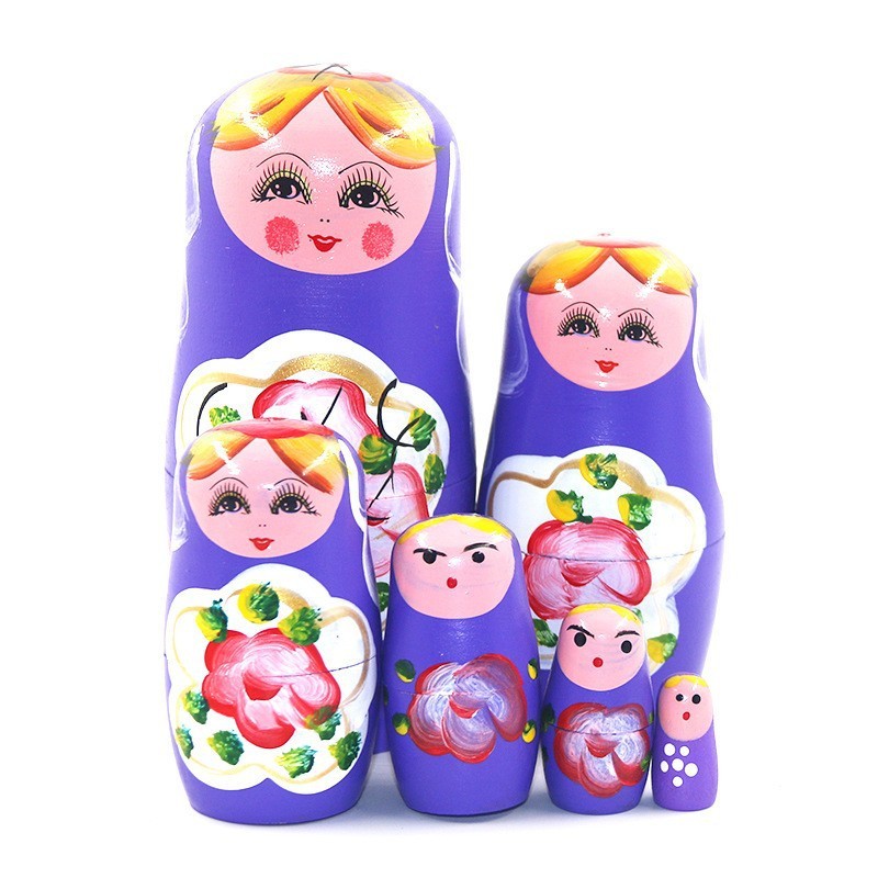 6層のロシアのマトリョーシカ人形、手描きの塗装、屋台の商品、木製工芸品、置物、おもちゃ、卸売、子供向けギフト|undefined