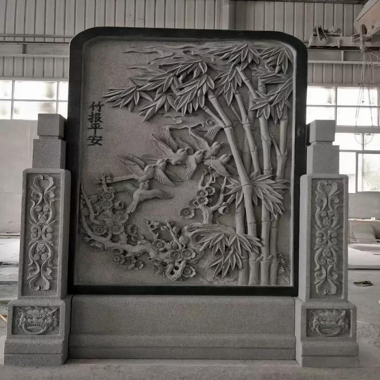文化主题浮雕设计石材二十四孝人物浮雕 寺院宗祠青斗石浮雕