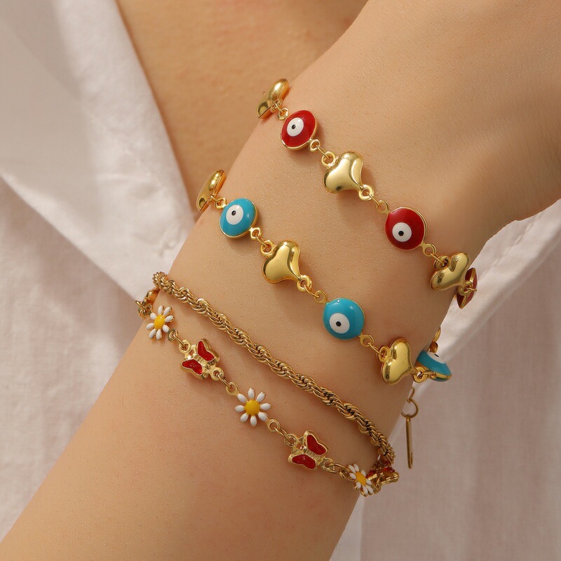 Cross-Border European and American Stainless Steel Bracelets Ins Women's Fashion Simple Versatile Chain Bracelets Manufacturer Cross-Border Wholesale Jewelry