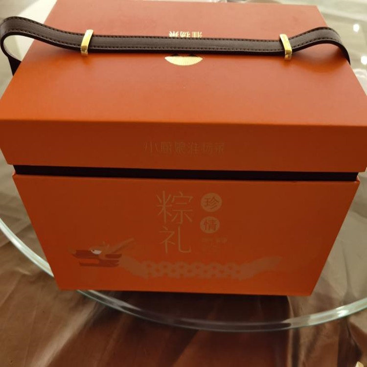 Guangzhou Belt Manufactor customized Gift box Handle traditional Chinese rice-pudding Moon Cake Packaging box Carrying belt Leather handle