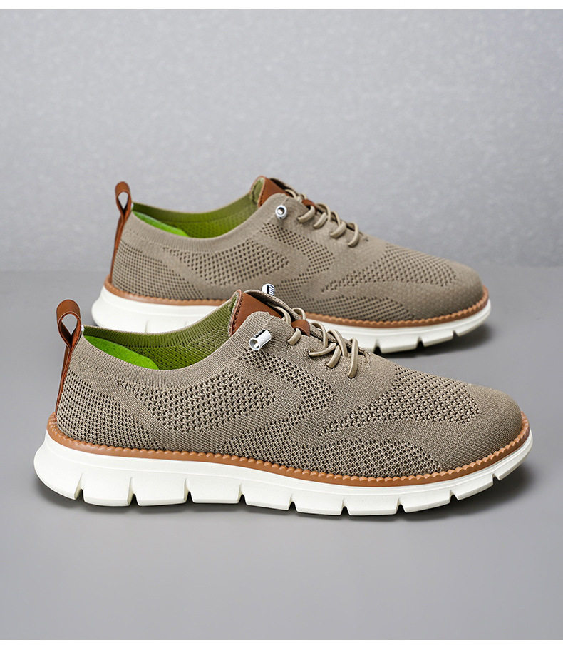 Giày thể thao nam buộc dây nhẹ thoáng khí chất liệu dệt kim size lớn — 8810 hồng, 8810 kaki, 8810 kaki đen, 8810 màu trắng chi tiết 24