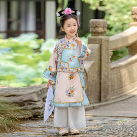 小女孩中国风时尚洋气唐装新款女童秋款唐装古风汉服改良新中式潮