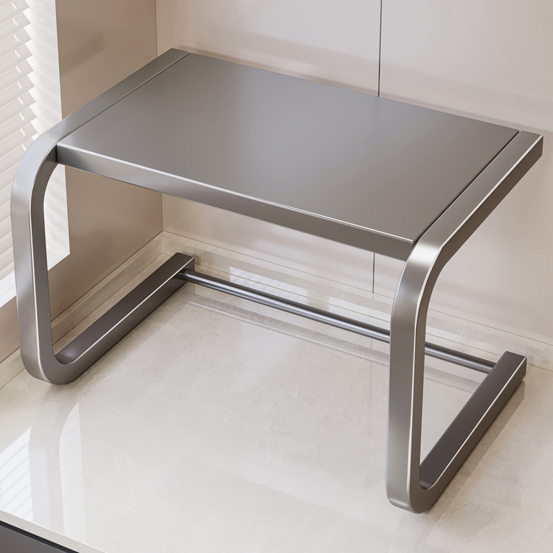Estante para horno microondas de cocina retráctil, soporte para horno, encimera de doble capa para el hogar, estante de almacenamiento para olla arrocera de escritorio