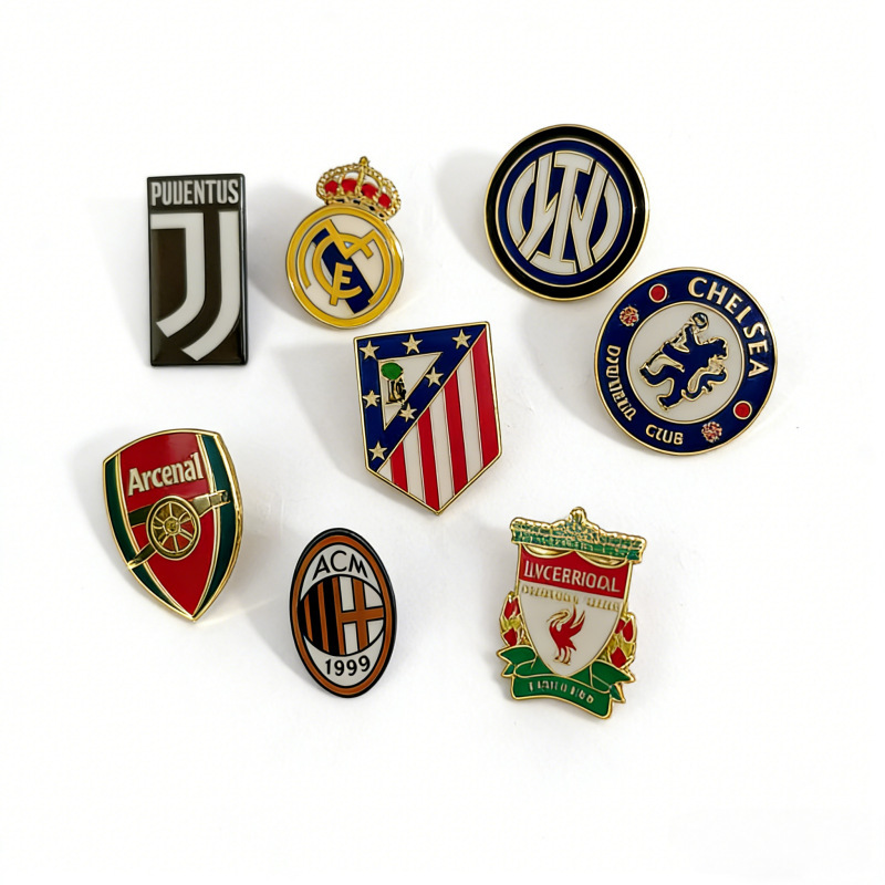 Football Club Metal Badges Inter Milan Real Madrid Chelsea Fan Commemorative Pins Team Logo Badges Wholesale Football Club Metal Badges Inter Milan Real Madrid Chelsea Fan Commemorative Pins Team Logo Badges Wholesale