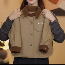 男童秋冬款棉服2025新款宝宝冬季韩版翻领炸街宽松中小童加棉外套