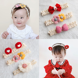 Baby Headband for Baby Girl, Cute and Super Cute Headwear, Newborn Fontanelle Hair Accessory, Princess Headband, 100-Day-Old Gold Small
