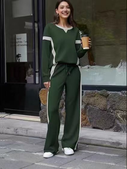 秋冬女式新款欧美休闲宽松时尚运动服舒适两件套装|undefined