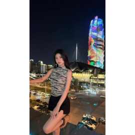 美式辣妹性感无袖修身复古显瘦时尚jazz半高领紧身运动背心上衣潮