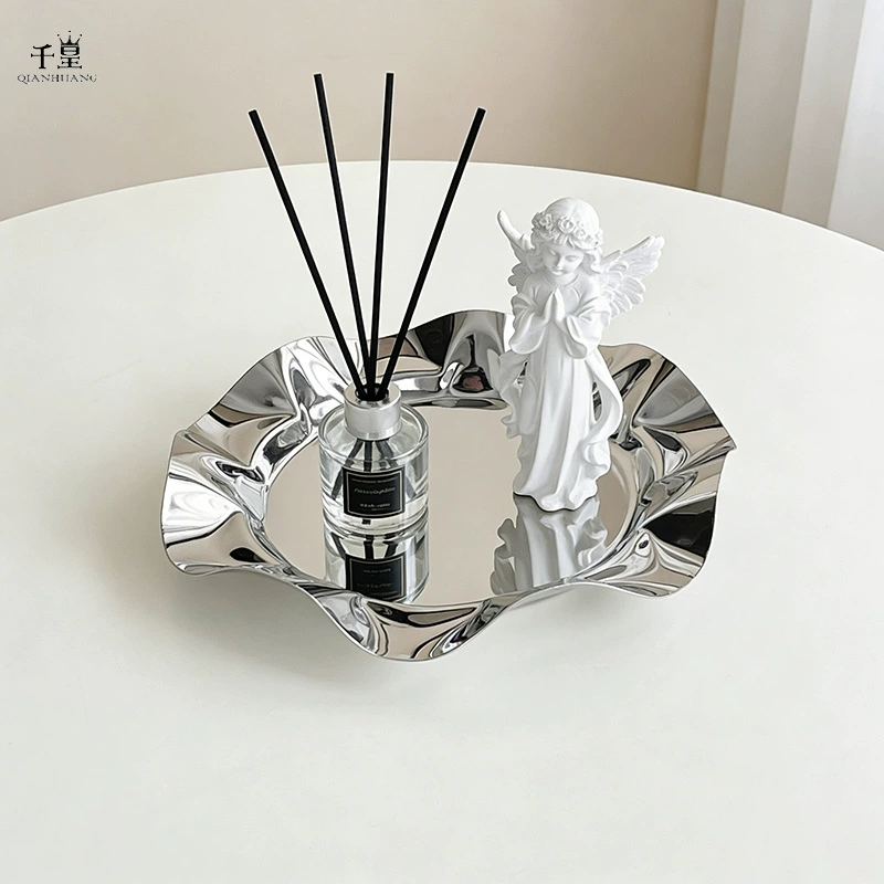 Плита из нержавеющей стали 304 с lotus leaf рисунком, тарелка для фруктов, для отеля, KTV, сервировка фруктов для дома, столовая зона, проживание, стойка хранения закусок