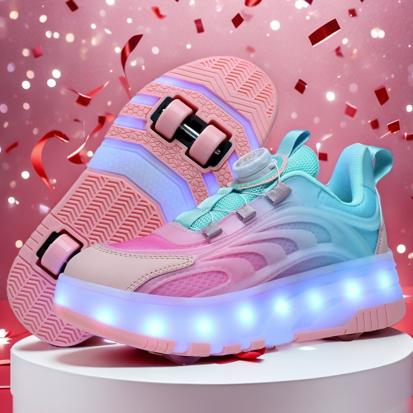 Children's Heelys Shoes Wholesale Eight-Wheel Deformation Toy Wheel Shoes Girls Four-Wheel Shrinkable Skates Boys Heelys Shoes