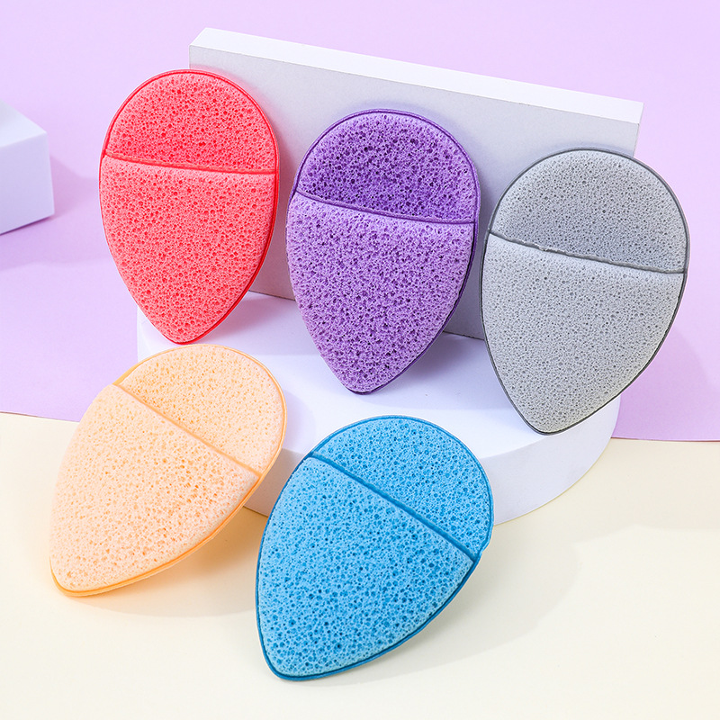 Fábrica de gota de agua personalizada guante super grande lavado facial limpieza facial esponja polvo limpieza facial