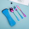 High quality spoon stainless steel, set for elementary school students, handheld tableware, 3 piece set