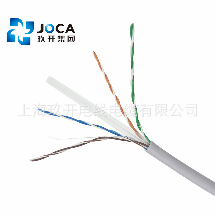 上海玖开超五类6类非屏蔽网线UTP-CAT5E 0.5无氧铜安防监控双绞线