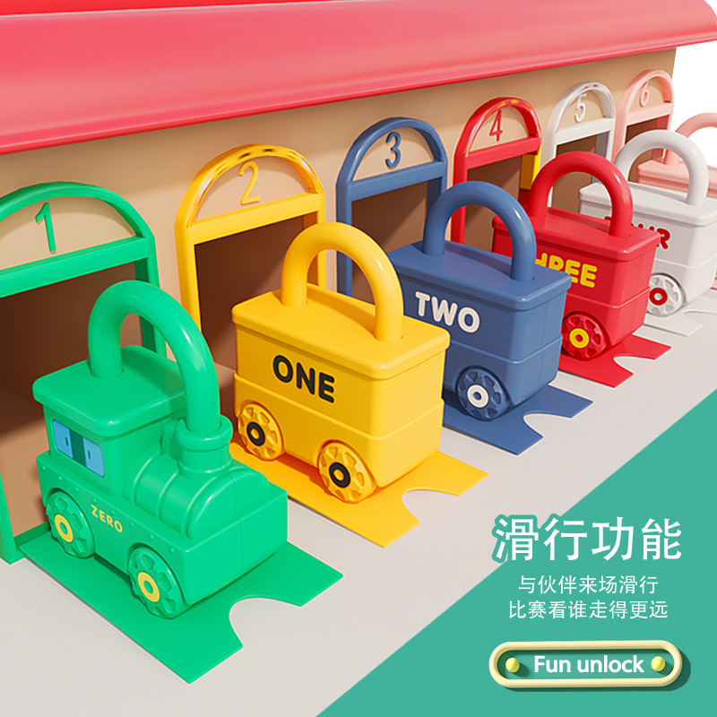 Educación infantil forma emparejada desbloquear llave de la flota de tren coche deslizante juguetes de puzzle para niños regalos para hombres y mujeres image 5