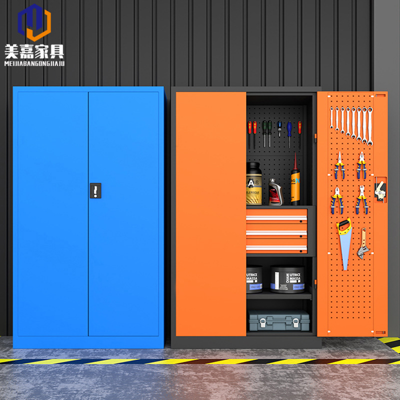 厂家直销双开门重型五金工具柜加厚带抽屉车间刀具柜可移动零件车