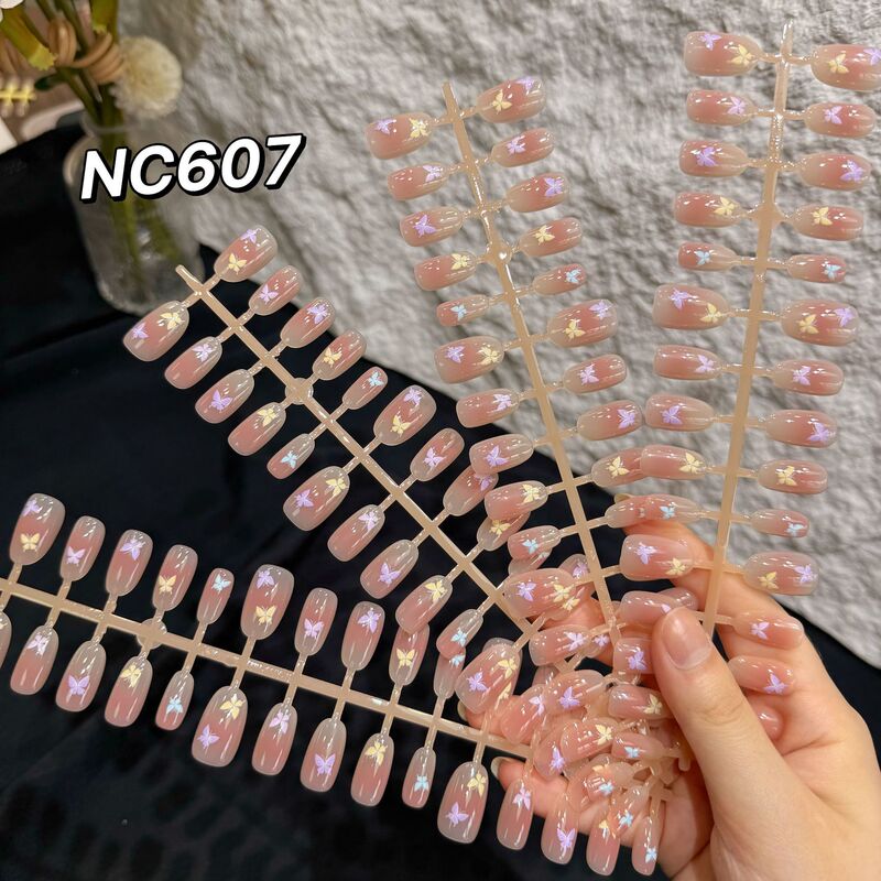 Butterfly Blush 3D Printed Transparent High-End Design Spray-On Nail Art Stickers 30-Second Wearable Nails Butterfly Blush 3D Printed Transparent High-End Design Spray-On Nail Art Stickers 30-Second Wearable Nails