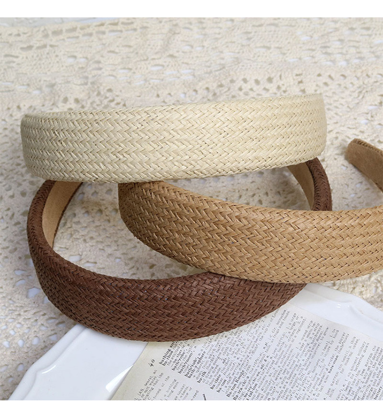 1 Piece Quantity Women's Retro Simple Style Solid Color Cotton And Linen Hair Band