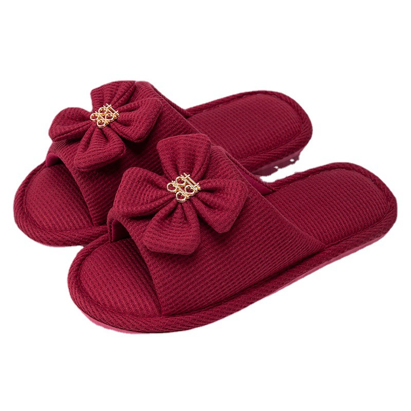 利达妮 Festive red slippers for men and women for beloved, autumn