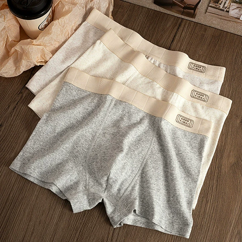 Мужское нижнее белье из чистого хлопка, высококачественные мужские боксеры из жаккарда, антибактериальные внутренние полые дышащие молодежные боксеры со средней талией
