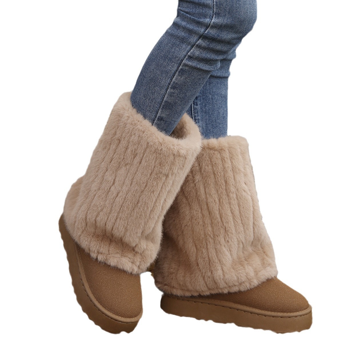 Transfronterizo 2025 nuevo engrosado de lana de invierno de moda caliente botas cortas botas de nieve de mujer comercio exterior